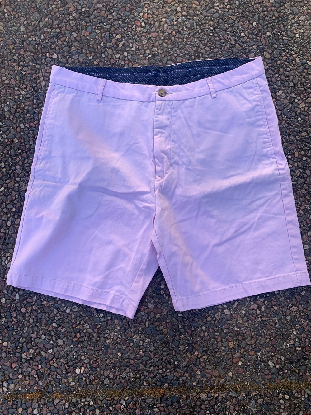 TailorByrd Collection pale Pink Flat Front Twill Shorts Size 38 Resort Preppy